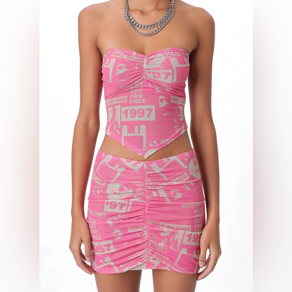 FIRA BUSTIER TOP PINK